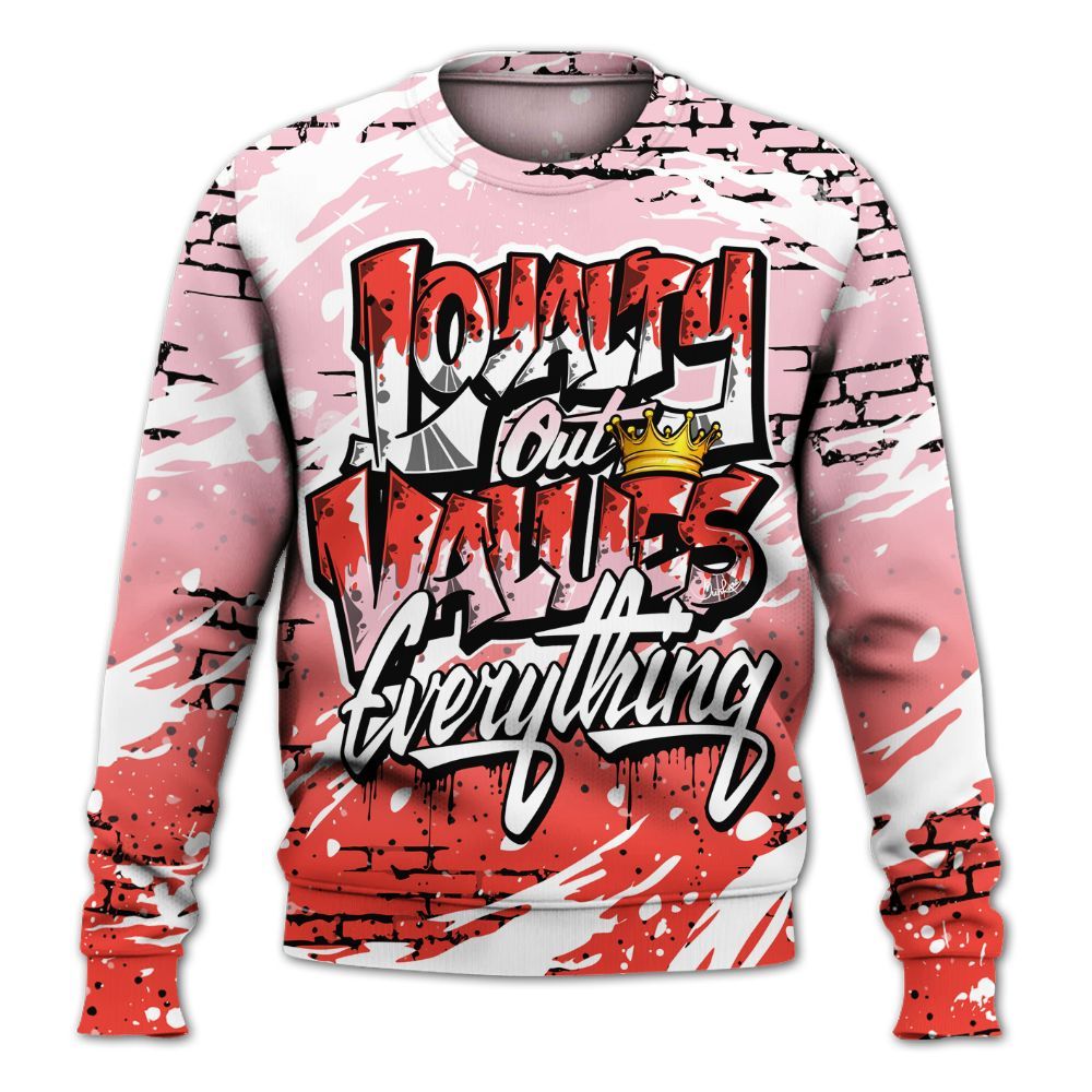 Sweatshirt To Match Retro Awake Arctic Pink - Values Of Loyalty Drip All Over Print