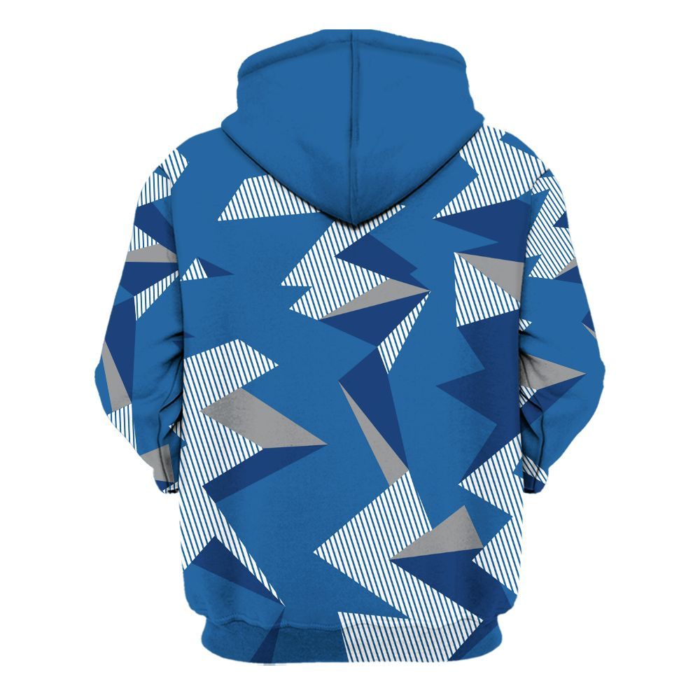 Hoodie To Match French Blue 13s - Geometric Camouflage Pattern All Over Print