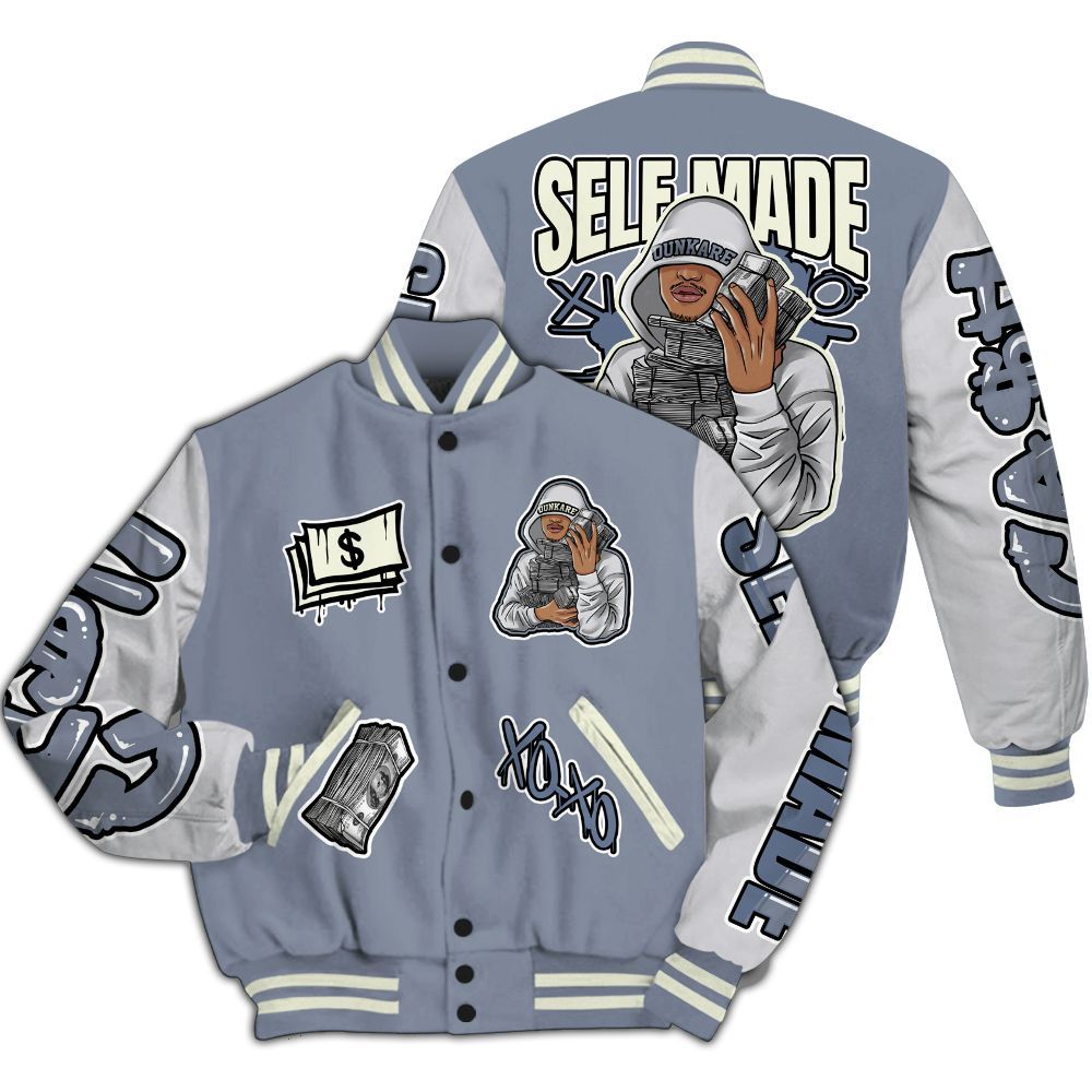 Varsity Jacket To Match Retro High OG Cool Grey 1s - Selfmade Unique All Over Print