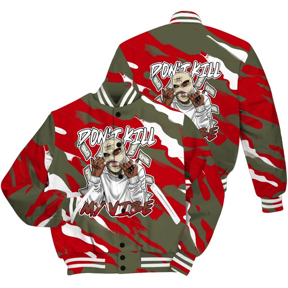 Varsity Jacket To Match Low OG Medium Olive 1s Shirt - Vibe.Unique Colored All Over Print