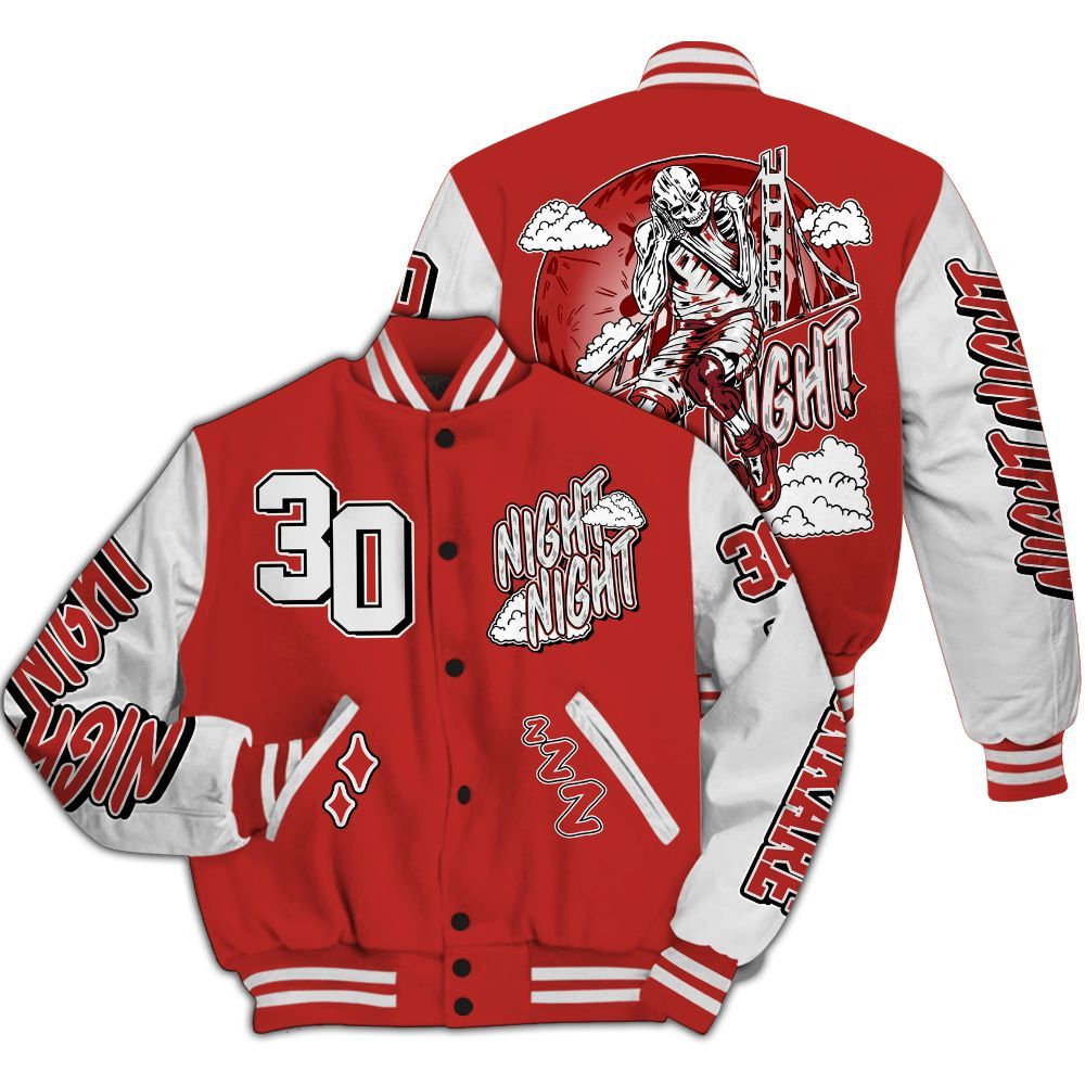 Varsity Jacket To Match Bred Reimagined 4s - Seeya Skeleton All Over Print