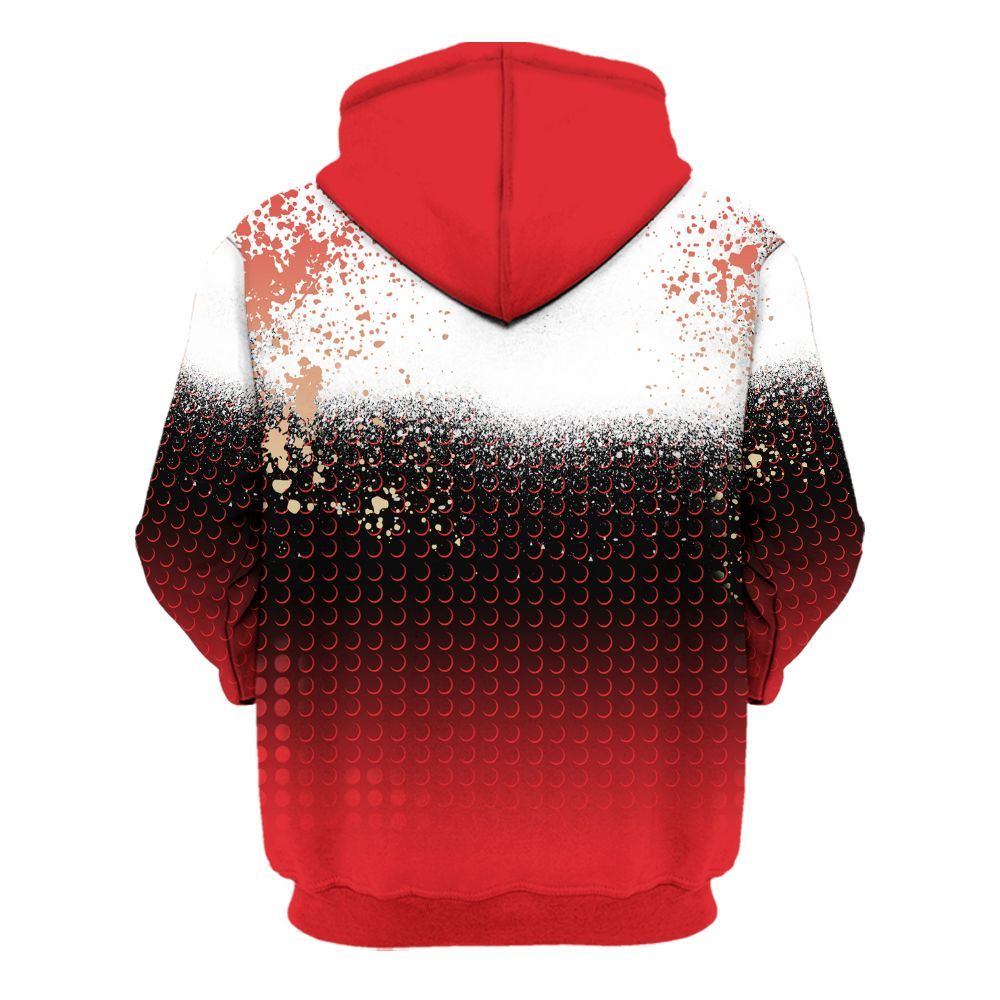 Hoodie To Match Prime 93 Fire Red - Halftone Time Is Money All Over Print