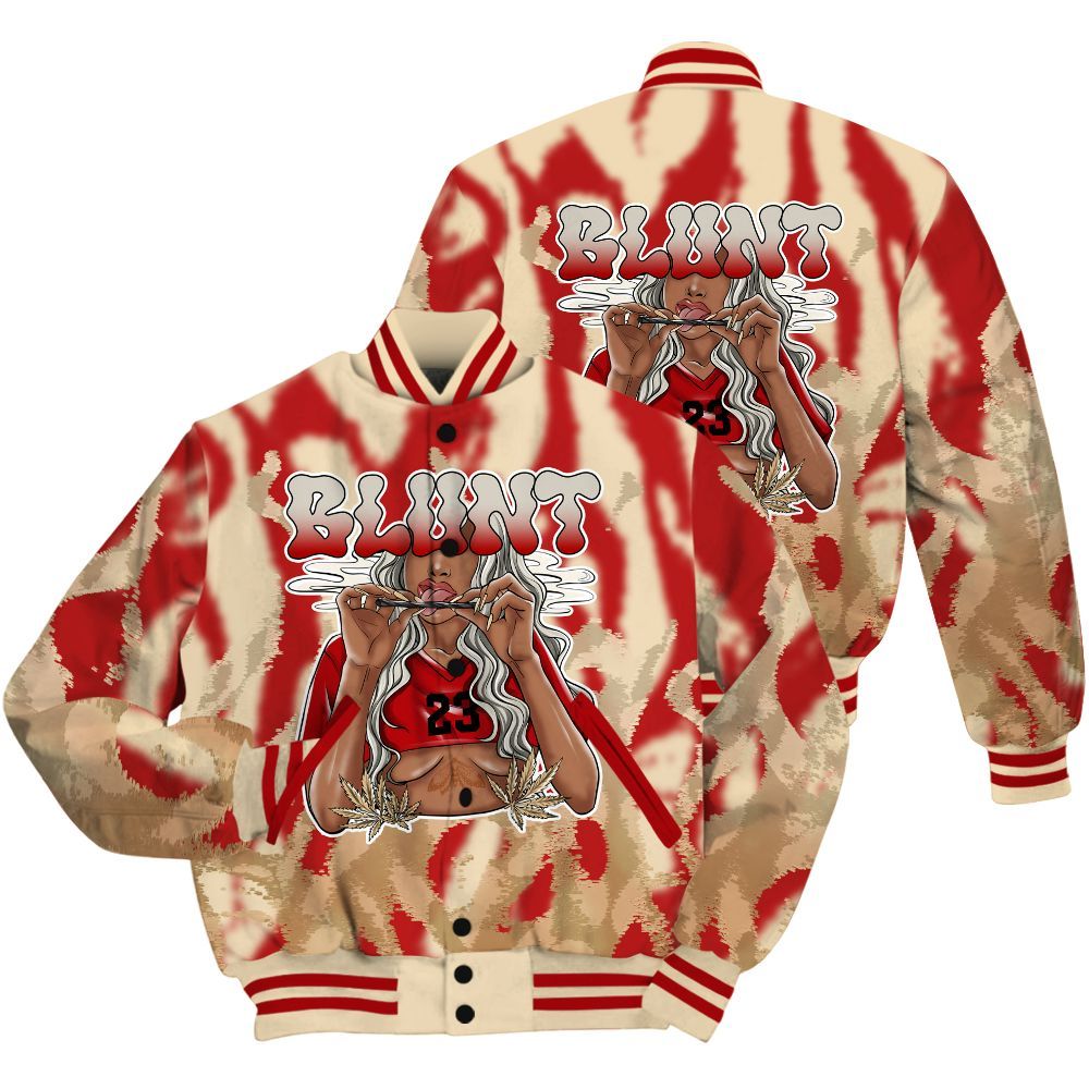 Varsity Jacket To Match Dunk Low Strawberry Waffle Shirt - Bluntz Burnz All Over Print