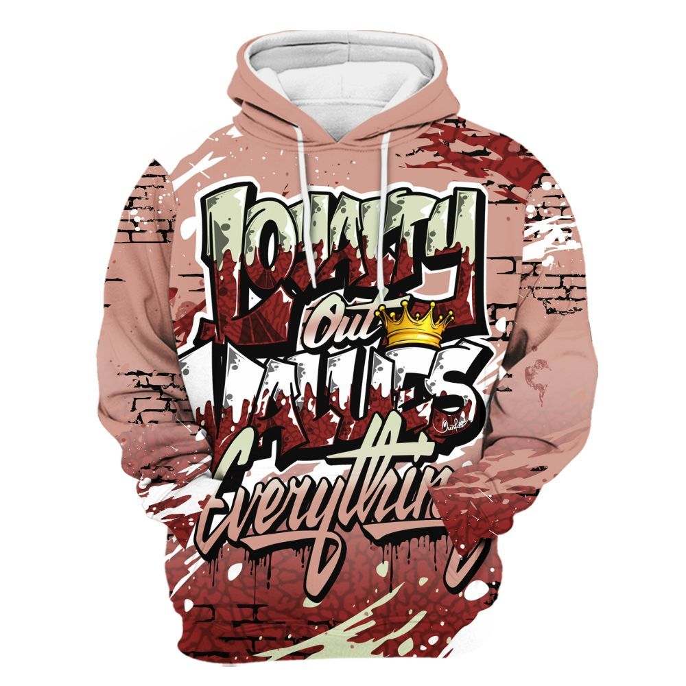 Hoodie To Match Valentines Day 3s - Values Of Loyalty Drip All Over Print