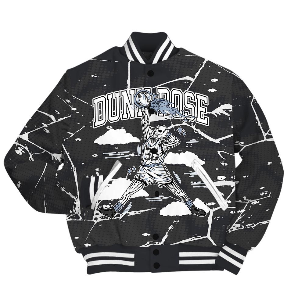 Varsity Jacket To Match Reverse Black White 6s - Pose Skeleton Crack Varsity Jacket Unisex