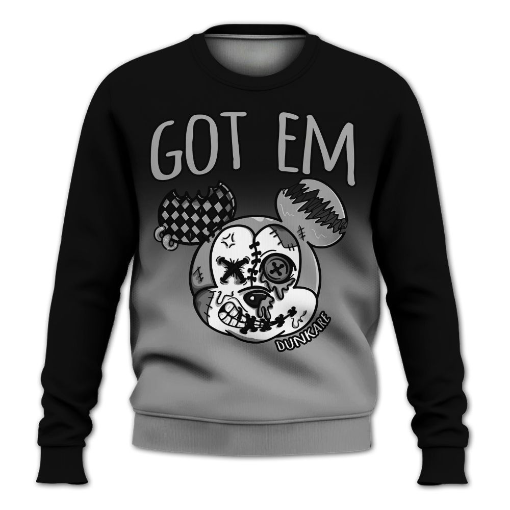 Sweatshirt To Match Black Wolf Grey 12s - Got Em Dripping All Over Print