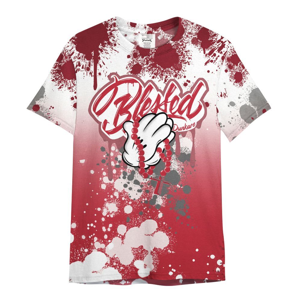 Shirt To Match Red Flint 13s - God Blessed Ink Drip All Over Print