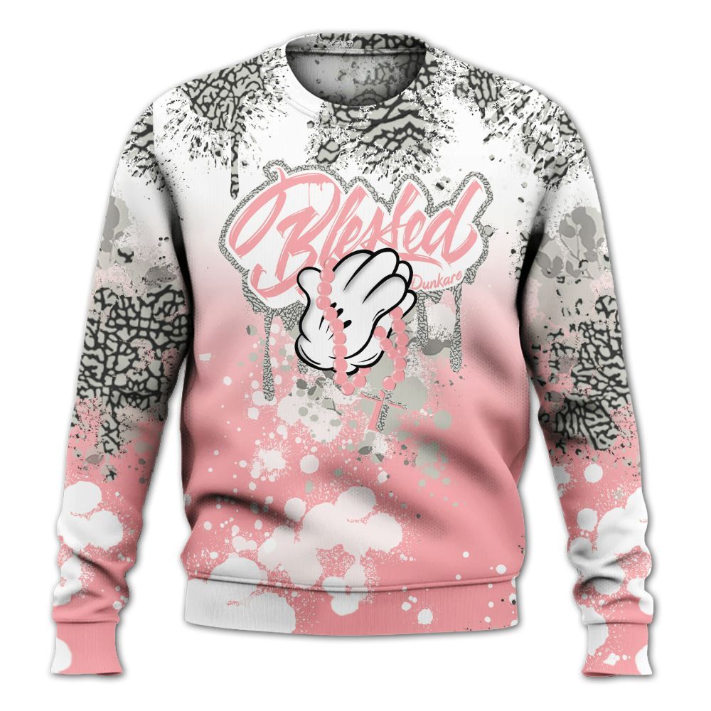 Sweatshirt To Match Retro Wings 3s - God Blessed Ink Drip All Over Print