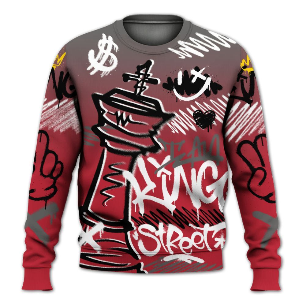 Sweatshirt To Match Red Flint 13s - Street King Chess Streetwear All Over Print