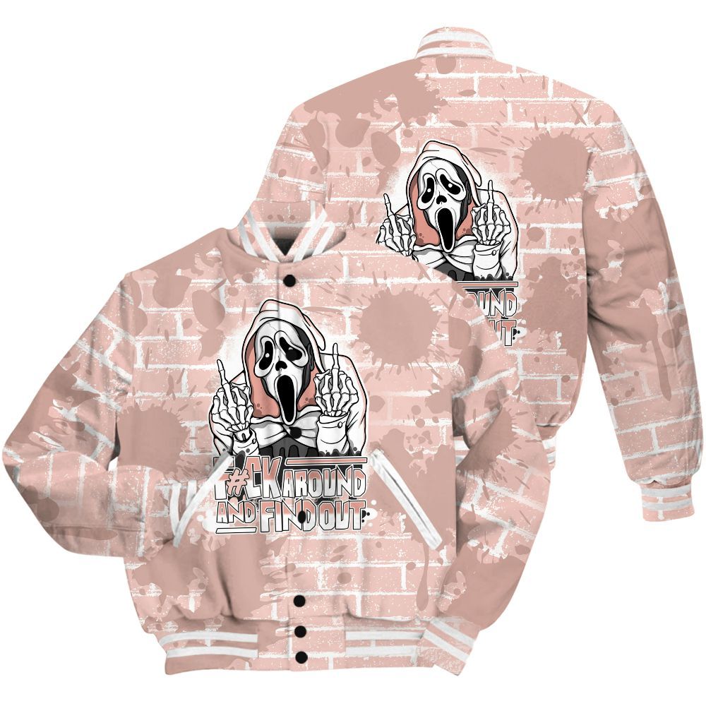 Varsity Jacket To Match Low Legend Pink 11s Shirt - F#CK And Find Out Graphic Halloween All Over Print