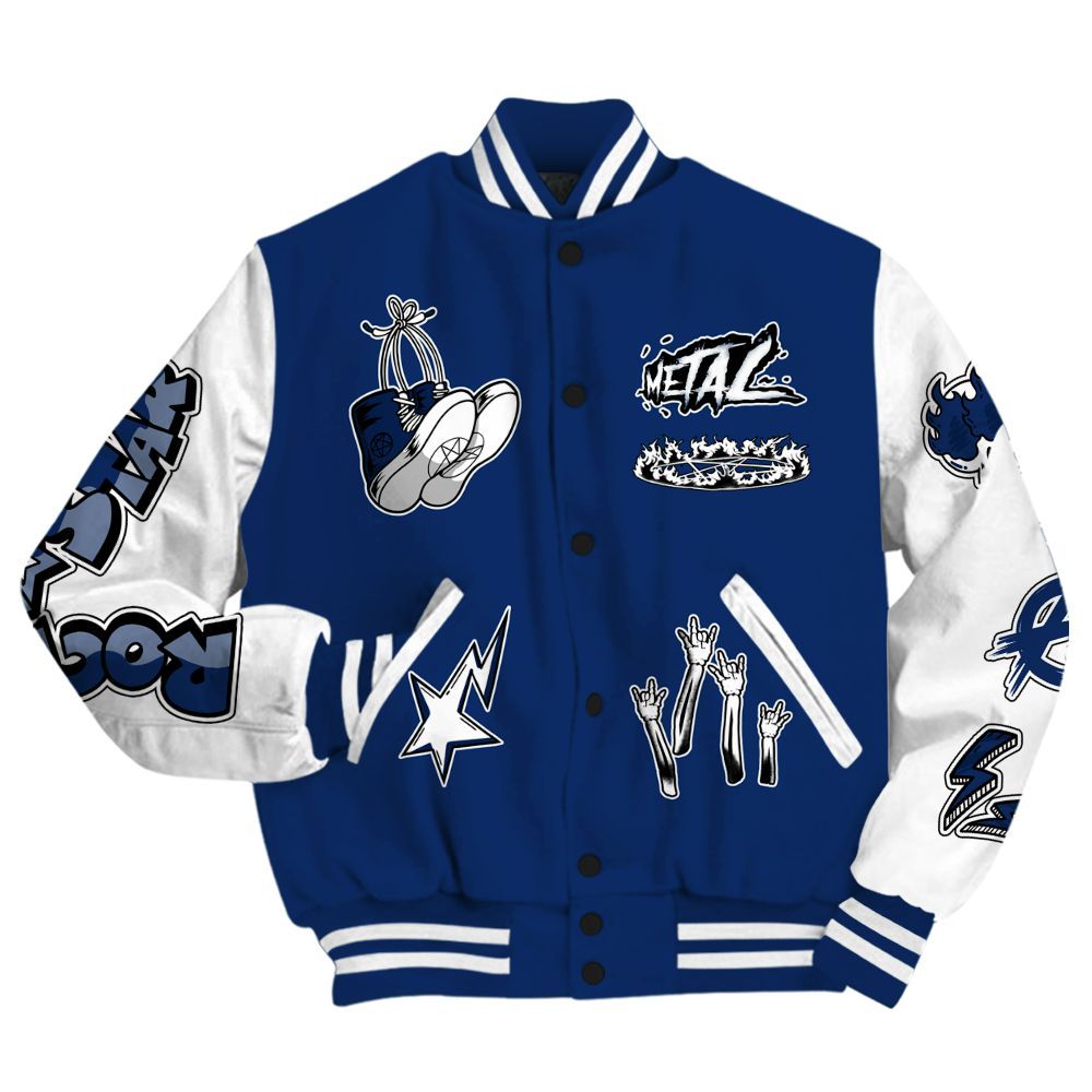 Varsity Jacket To Match High OG Deep Royal Blue 1s - Punk Rock Raccoon All Over Print