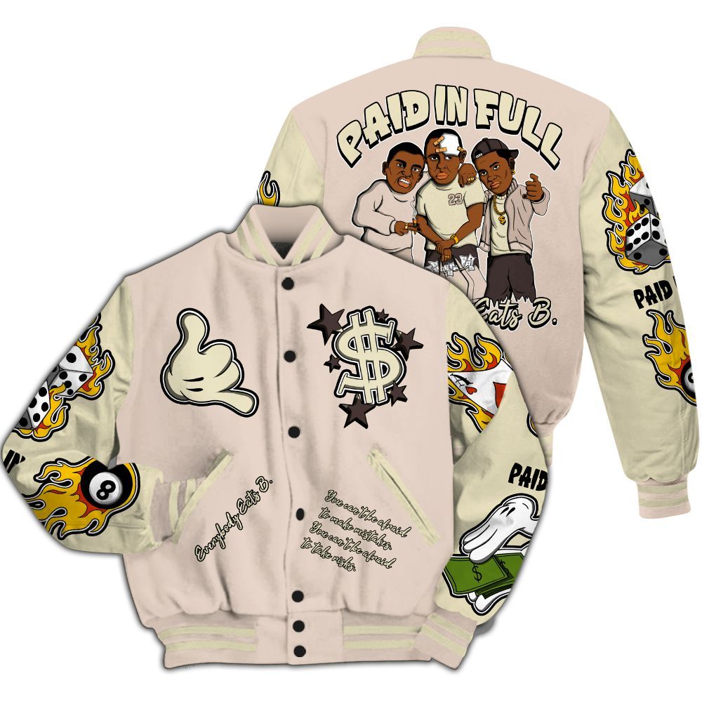Varsity Jacket To Match A Ma Maniere X Fossil Stone 4s - Everybody Paid In Full Graphic All Over Print