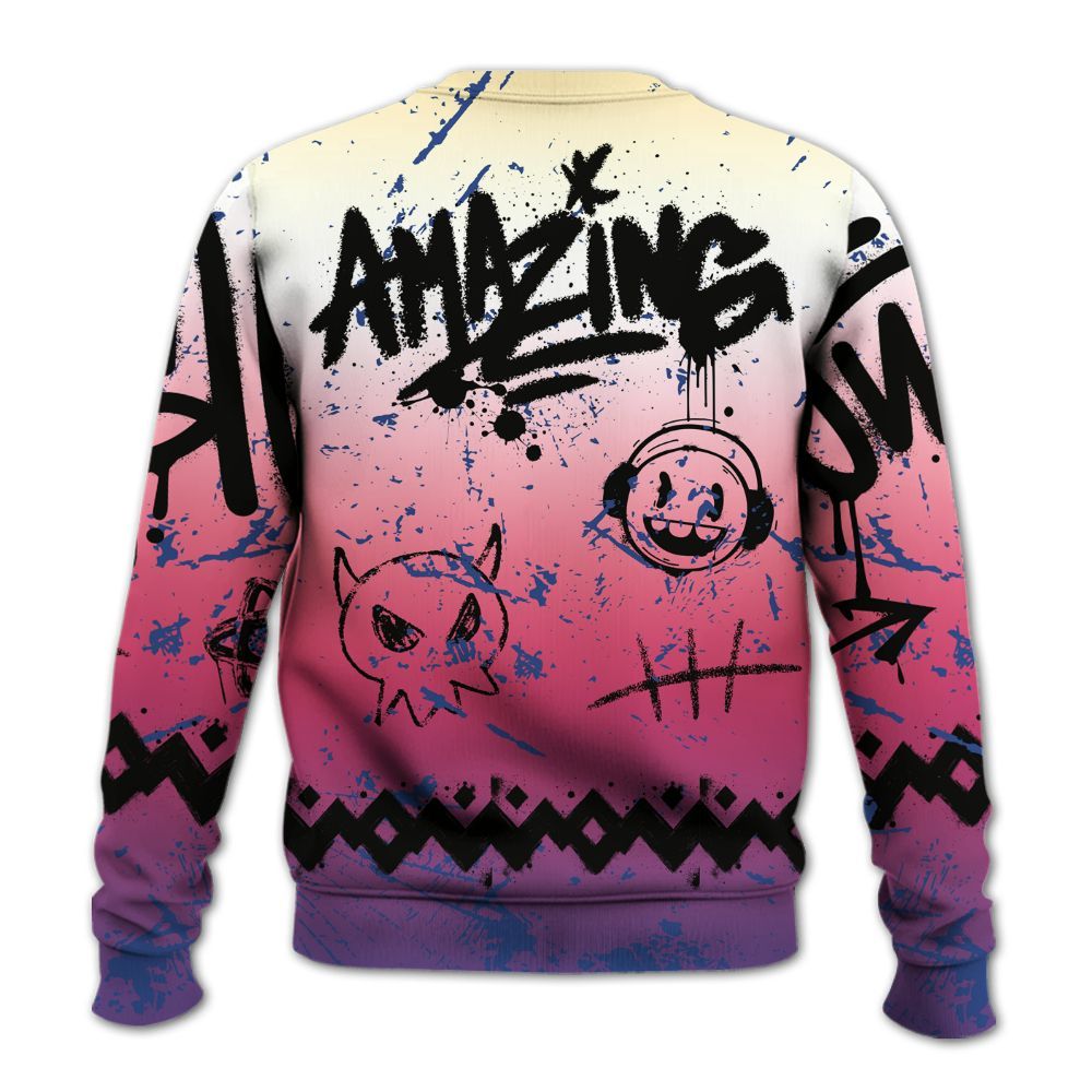 Sweatshirt To Match Air Griffey Max Los Angeles 1s - Friday Sneaker Crayon All Over Print