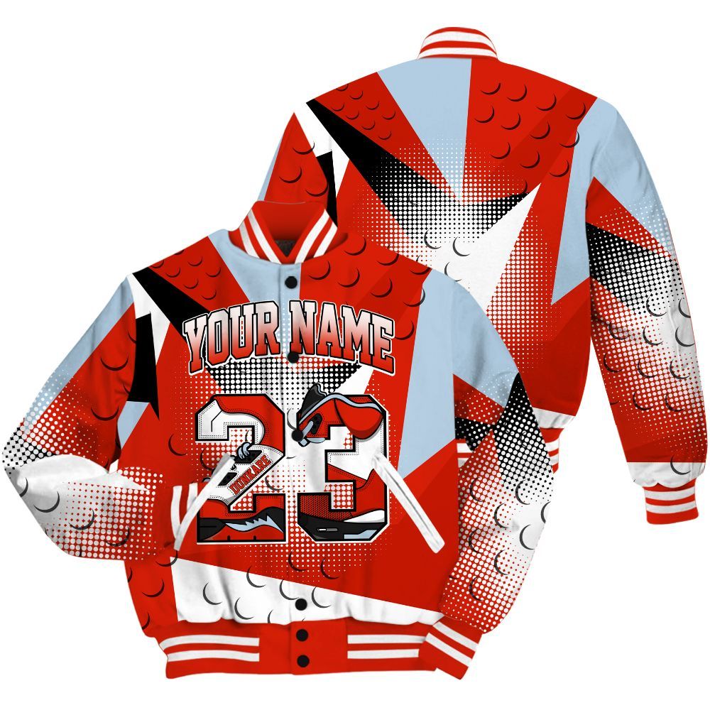 Varsity Jacket To Match Retro Cherry 11s Shirt, Poly Custom Name Number 23 5s All Over Print