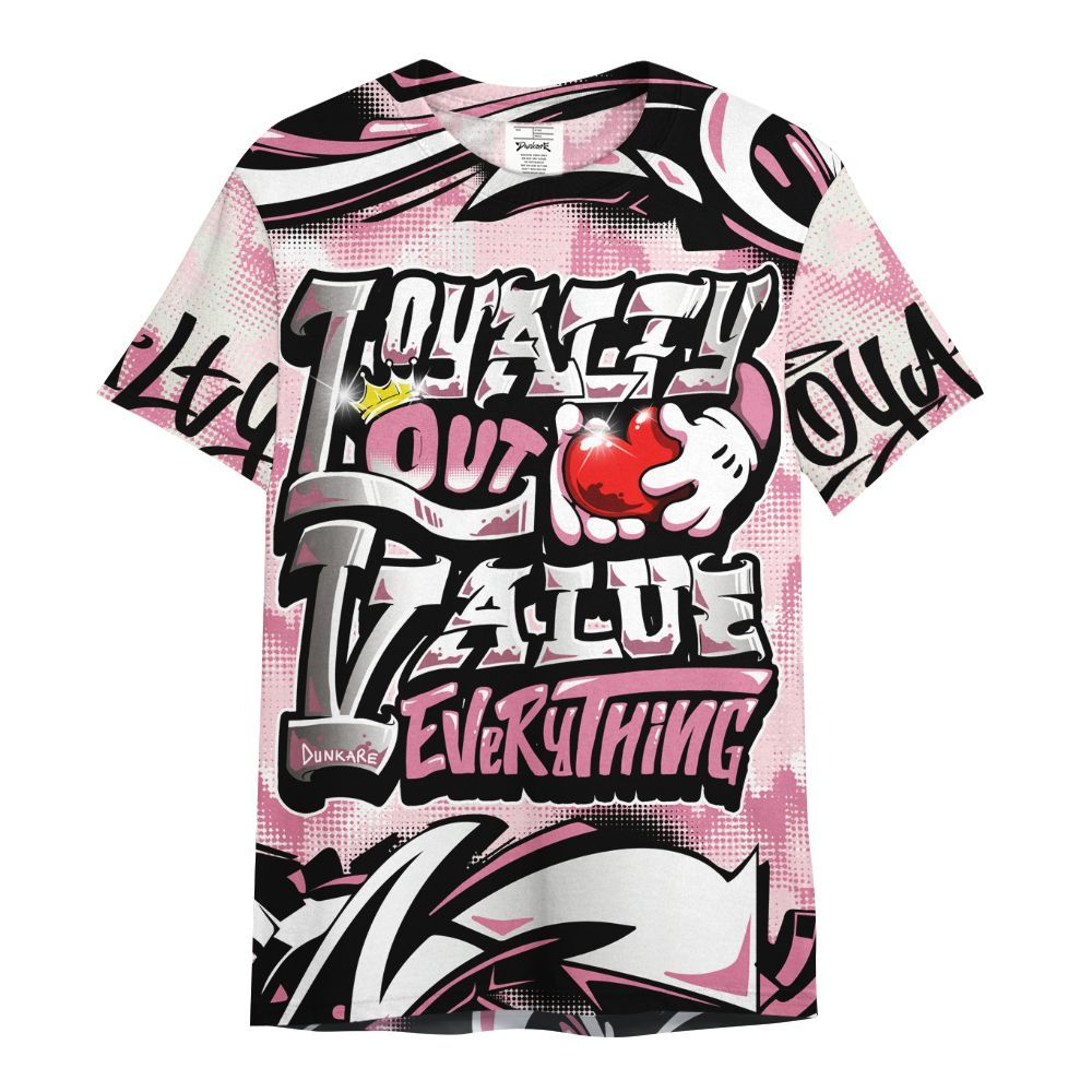 Shirt To Match GS Pearl Pink 12s Shirt, Loyalty Out Value Graffiti All Over Print