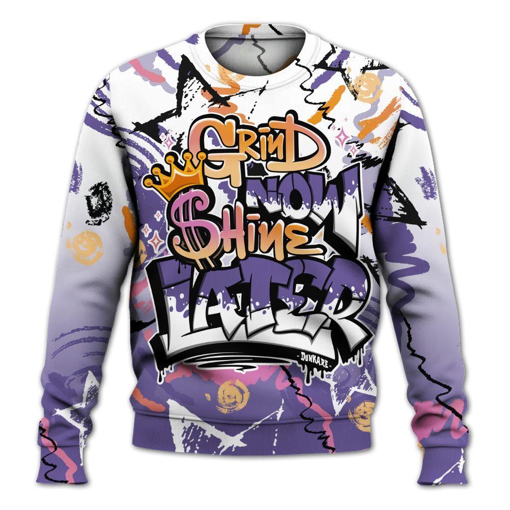 Sweatshirt To Match Book Sunset 1s - Grind Shine Later Drip All Over Print