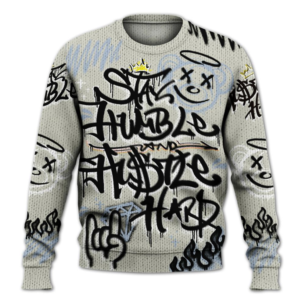 Knitted Sweater To Match Low OG Wolf Grey 1s - Humble Drip Streetwear Graffity