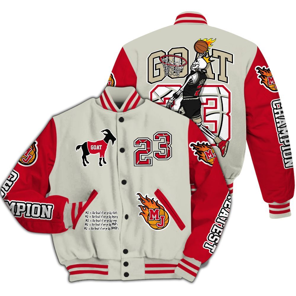 Varsity Jacket To Match El Grito 5s - 23 G.0.A.T Jump Up Basketball All Over Print