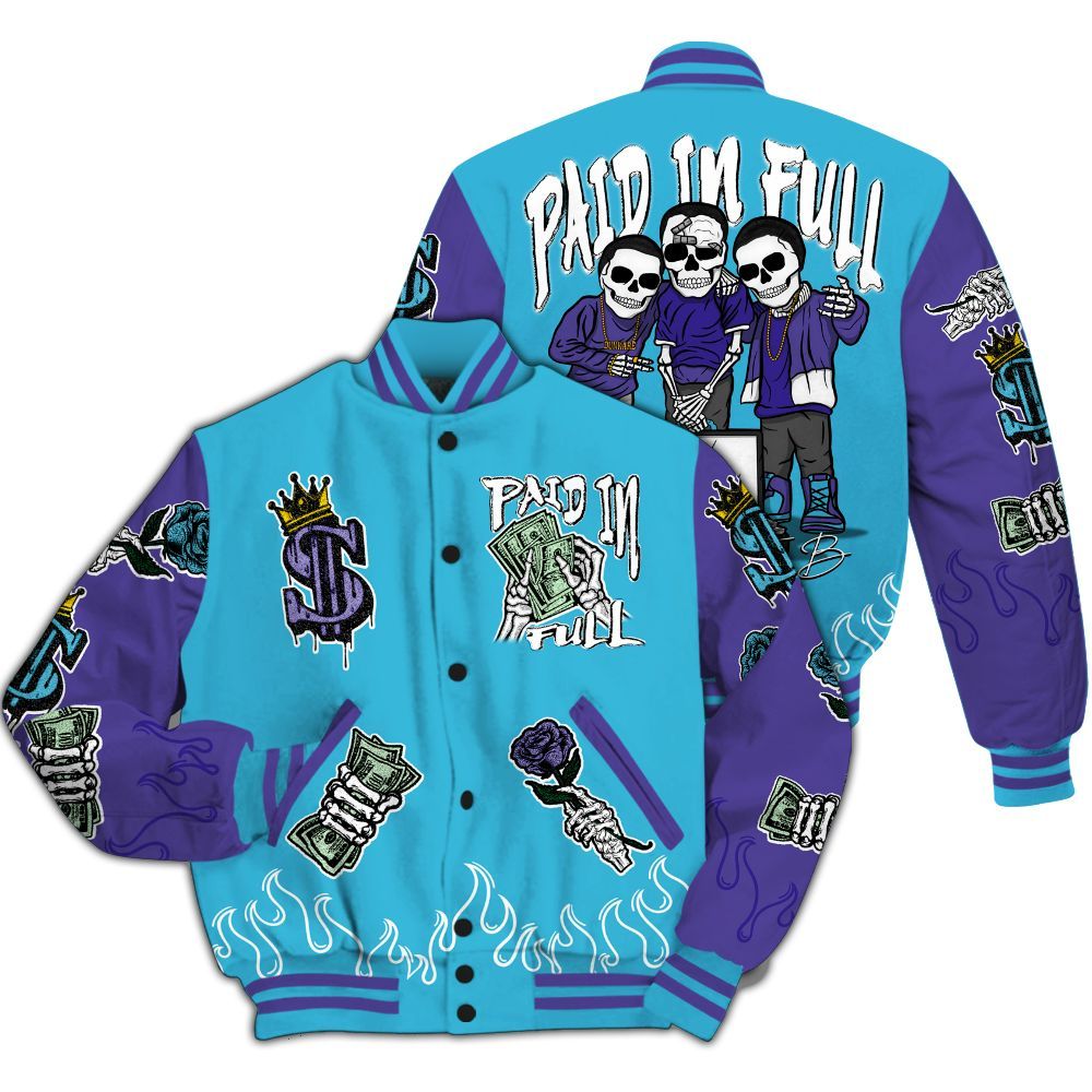 Varsity Jacket To Match Retro Aqua 6s - Fire Everybody Paid In All Over Print