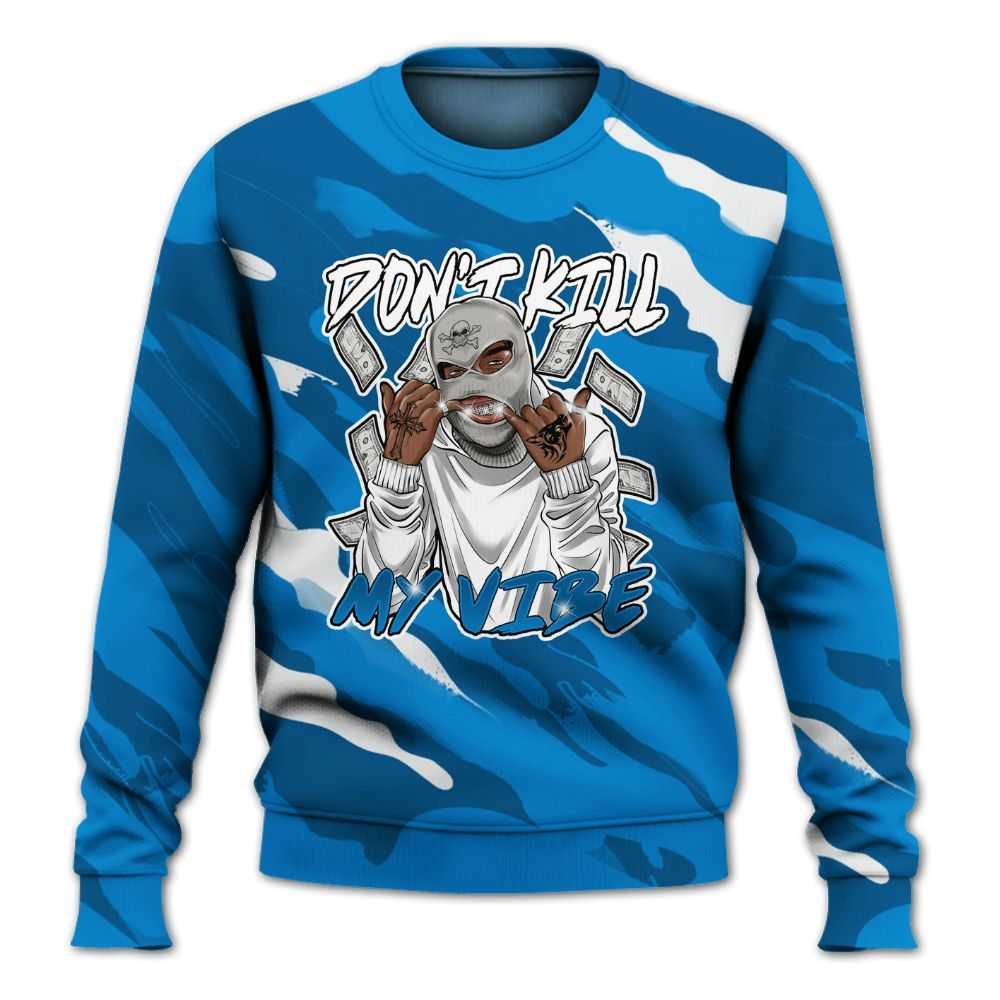 Sweatshirt To Match Industrial Blue 4s - Vibe.Unique Colored All Over Print