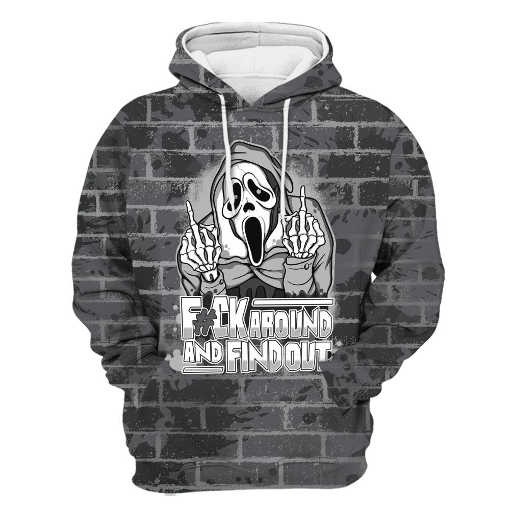 Hoodie To Match White Thunder 4s - F#CK And Find Out Graphic Halloween All Over Print