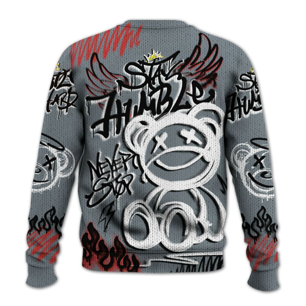 Knitted Sweater To Match Wolf Grey 13s - Humble Drip Streetwear Graffity