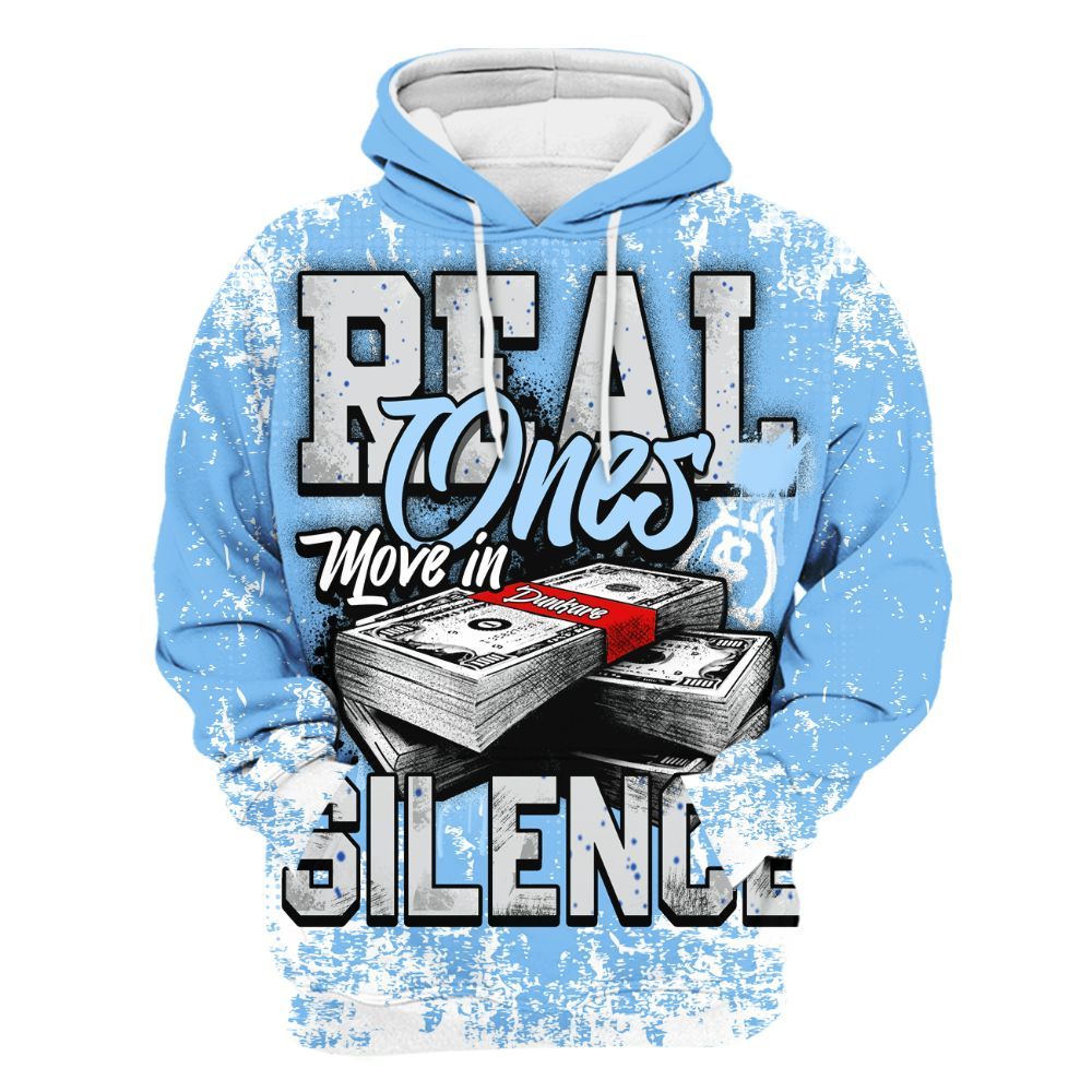 Hoodie To Match University Blue 5s - Move In Silence Money Street Retro All Over Print