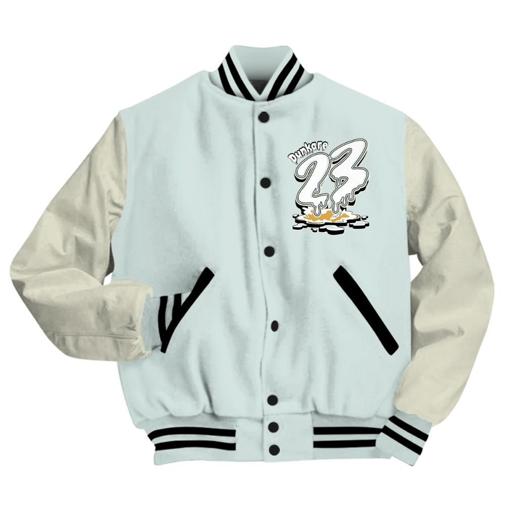 Varsity Jacket To Match Pure Platinum 4s - Custom Name 23 Drip All Over Print