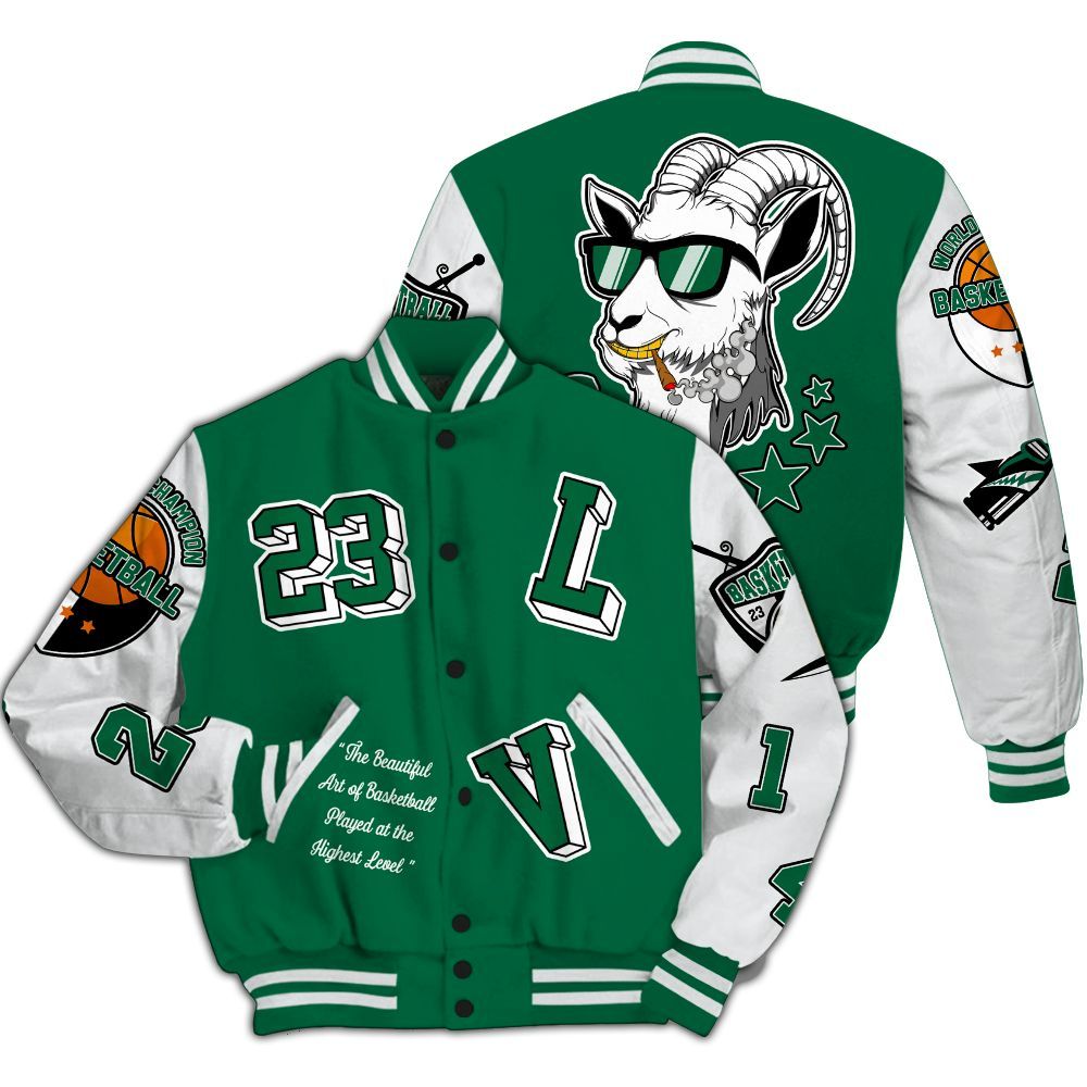 Varsity Jacket To Match Pine Green 4s - The GOAT Got Em Streetwear All Over Print