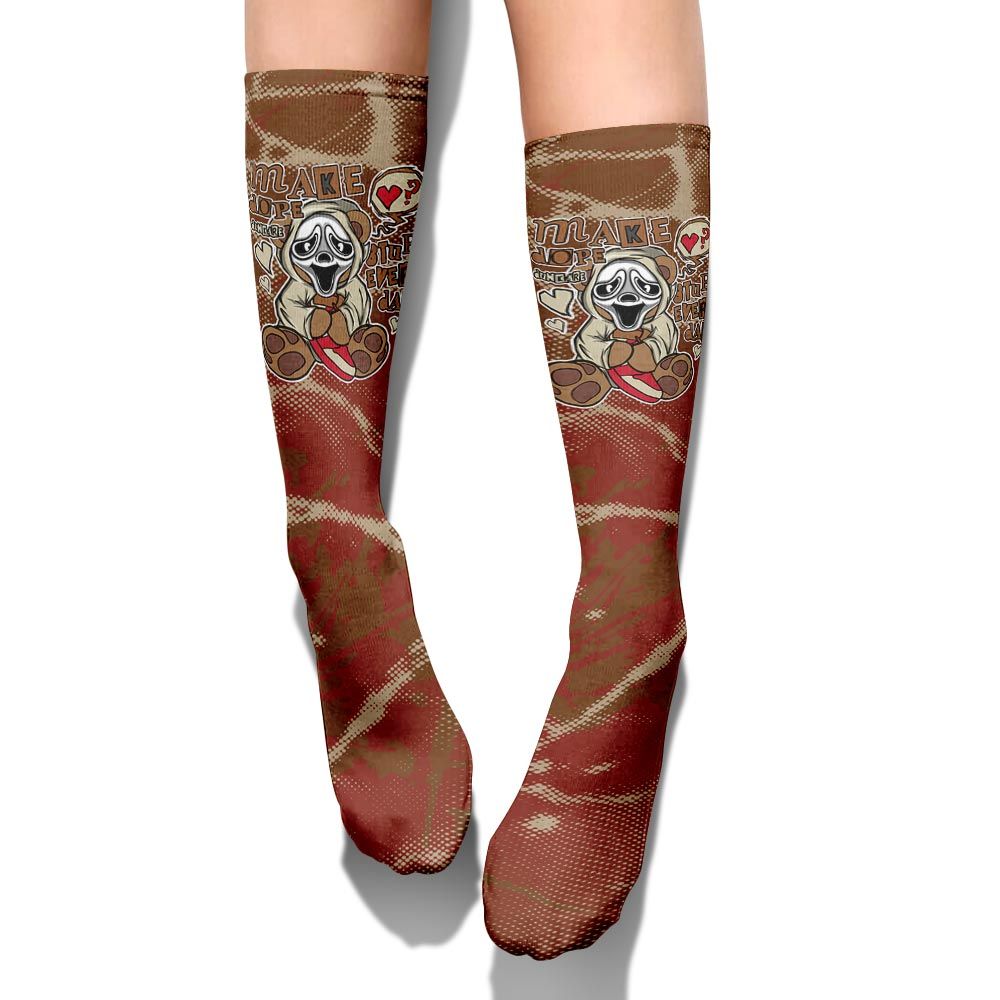 Sock To Match Archaeo Brown 5s - Make Dopes Bear Halloween Profound