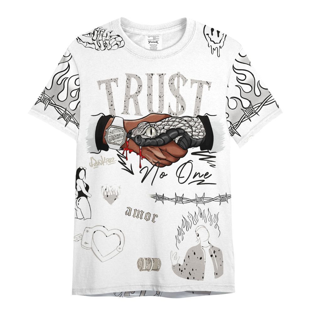 Shirt To Match Retro Reverse Metallic 5s - Trust No One Graphic All Over Print