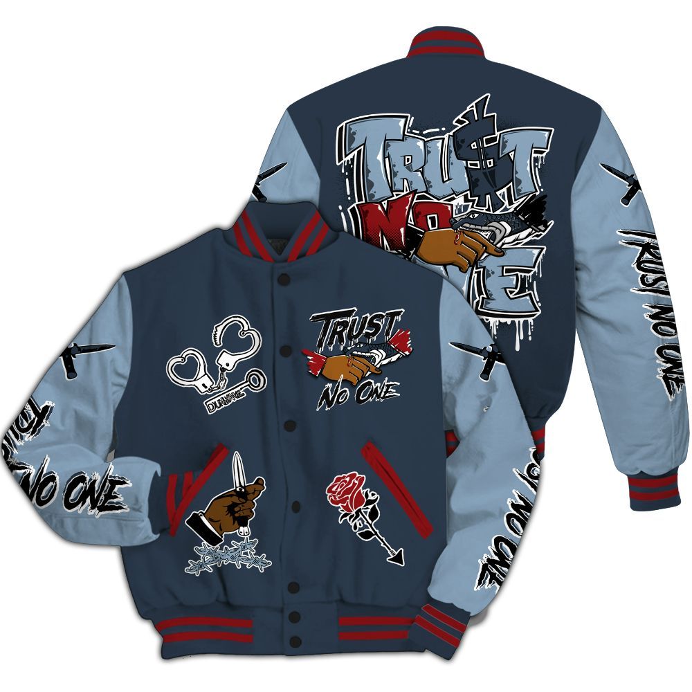 Varsity Jacket To Match Retro Olympic 6s - Trust No One Dripping All Over Print
