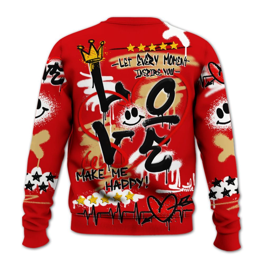 Sweatshirt To Match Ja 2 Halloween - Happy Love Beats Graffiti Streetwear All Over Print