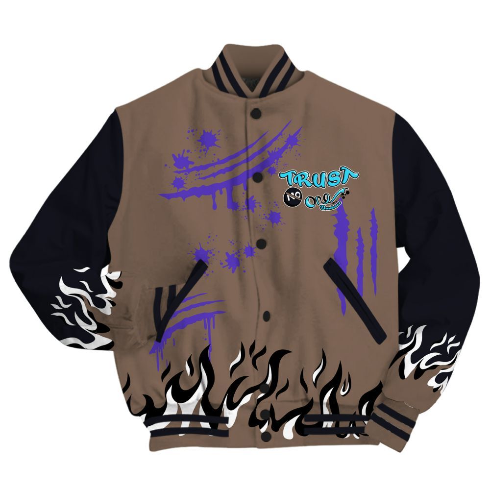 Varsity Jacket To Match Olive Concord 9s - Graphic Trust No One All Over Print