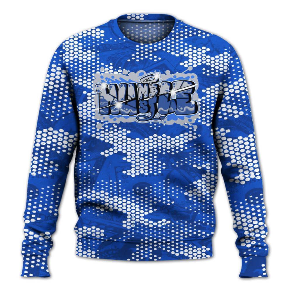 Sweatshirt To Match Air Foamposite One Royal - Humbled Hustles Graphic Banknotes All Over Print