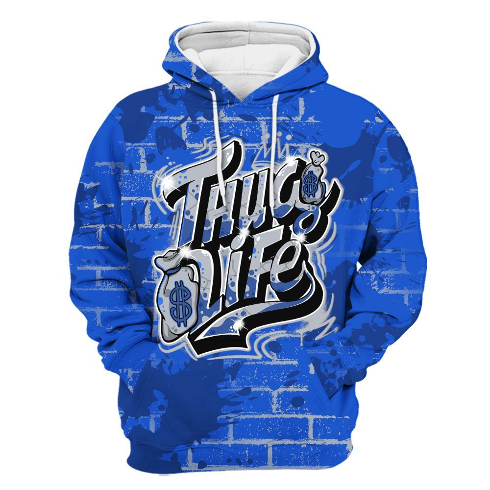 Hoodie To Match Air Foamposite One Royal - Free Thug Living Graphic Brick Art All Over Print
