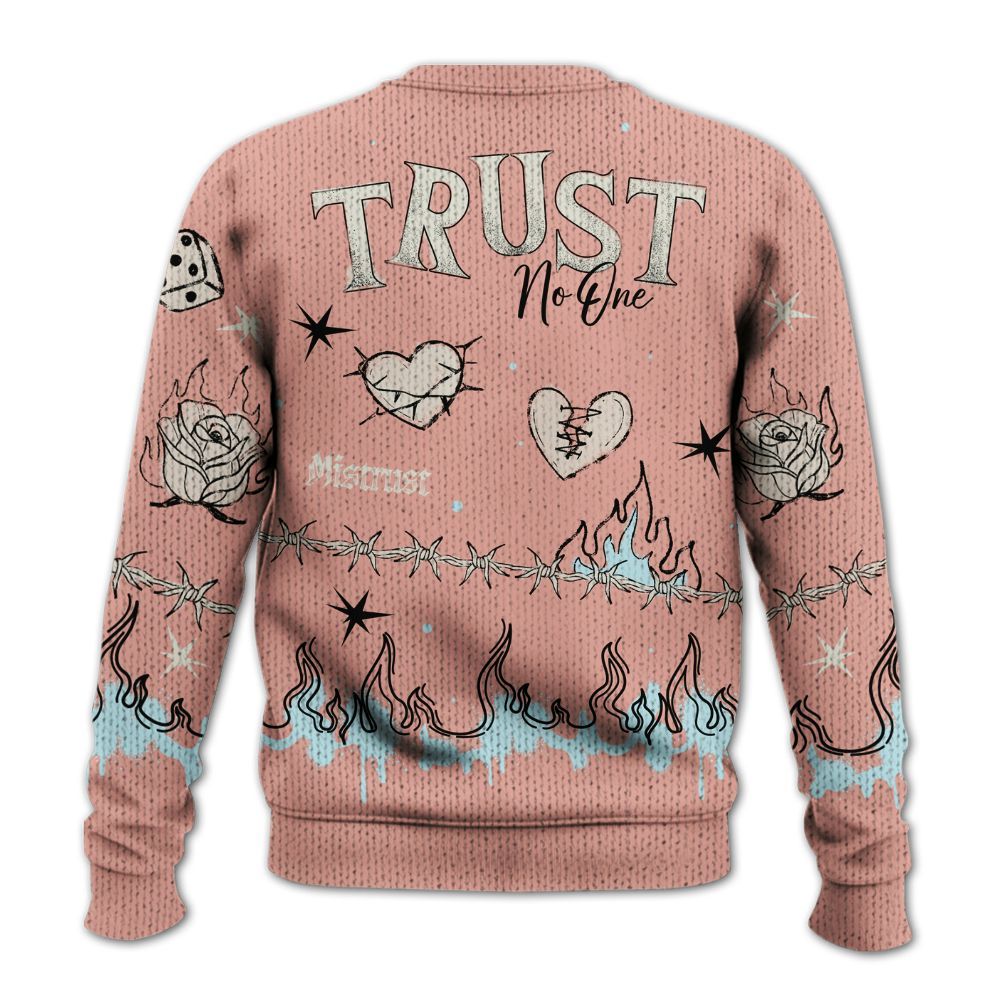 Knitted Sweater To Match Dunk Low Glacier Arctic - Trust No One Snake-Bite Doodle Crayon