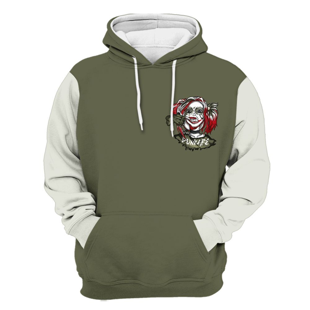 Hoodie To Match Low OG Medium Olive 1s Varsity Jacket, Custom Name Bad Girl HAHA All Over Print