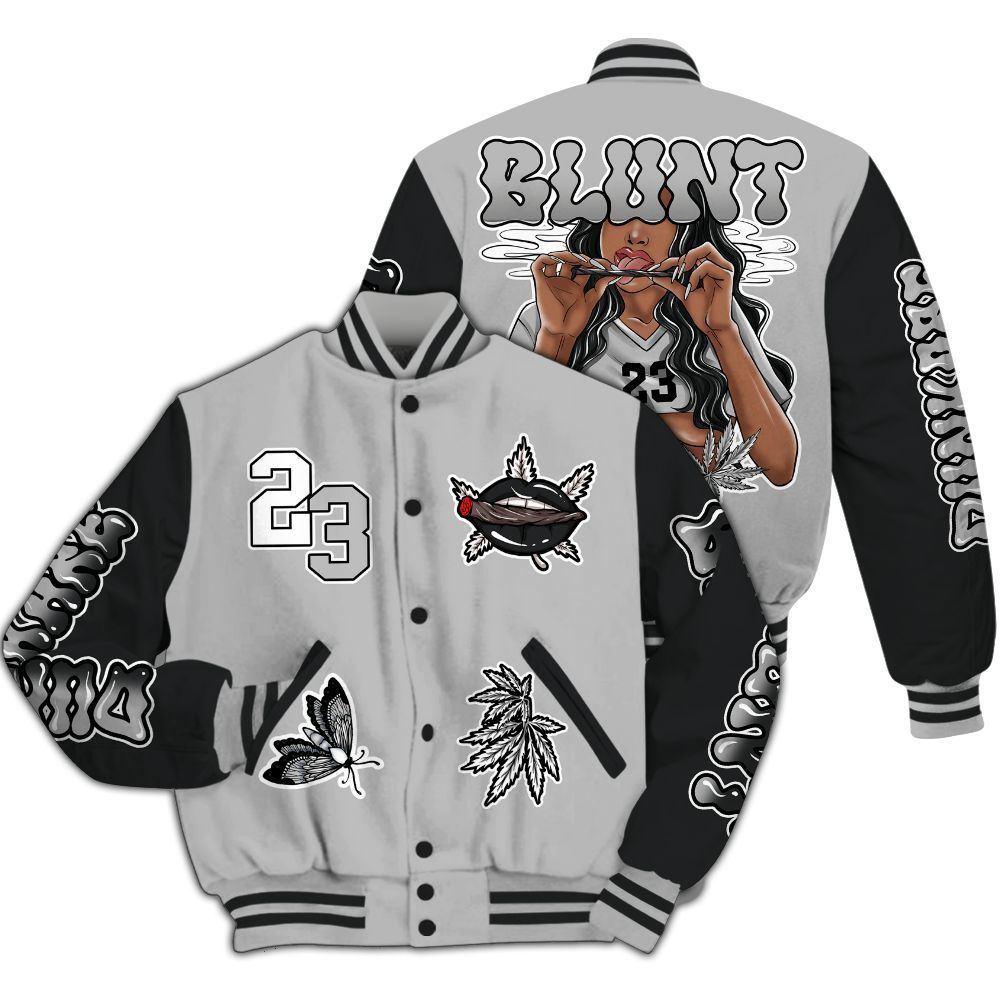 Varsity Jacket To Match Low 85 Metallic Black 1s - Bluntz Unique All Over Print