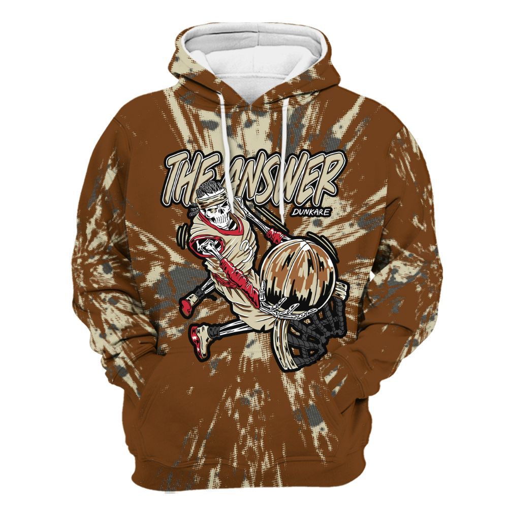 Hoodie To Match Archaeo Brown 5s - The Answer Skeleton Luxury All Over Print