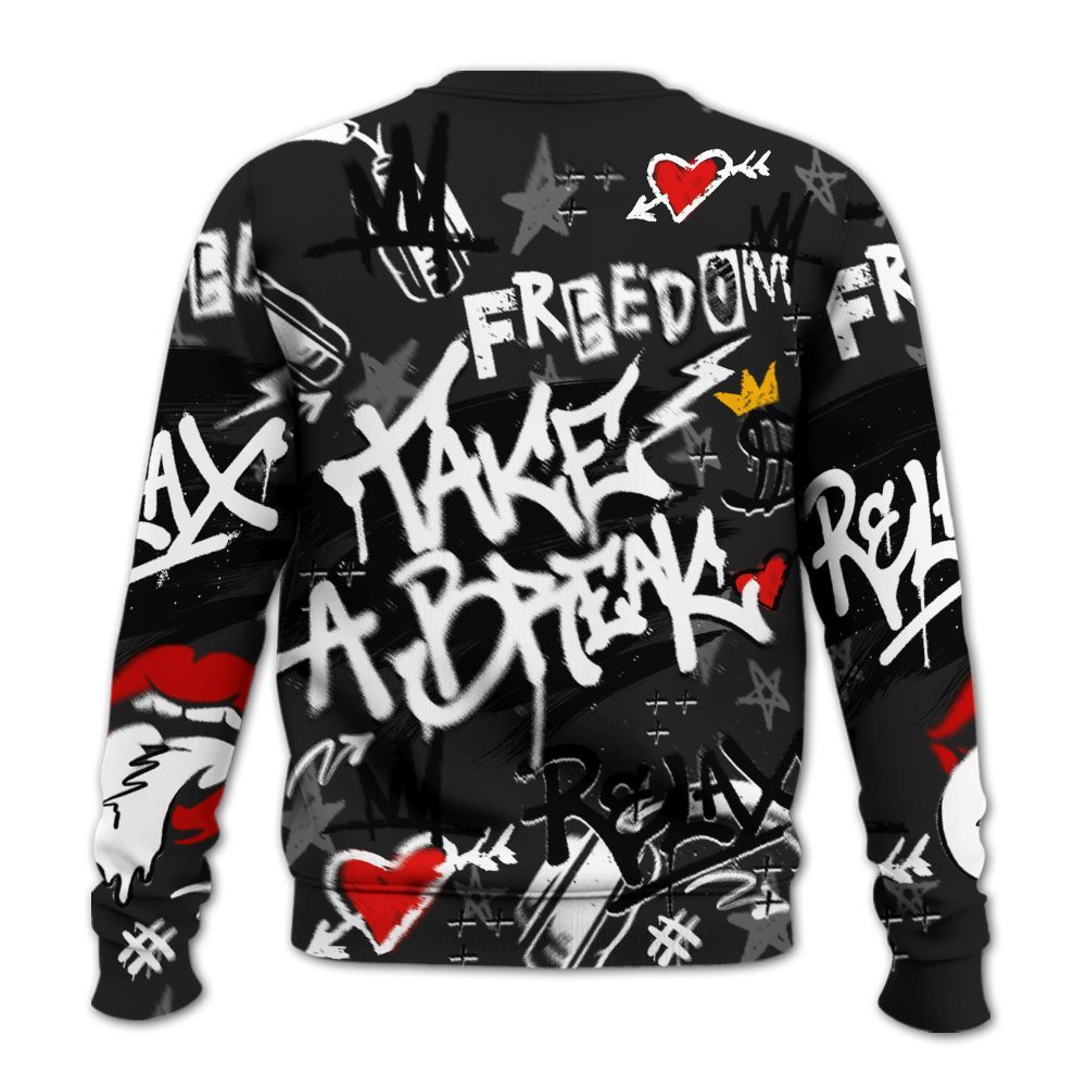 Sweatshirt To Match Kobe 9 EM Mambacita - Take Break Freedom Graffiti Streetwear All Over Print