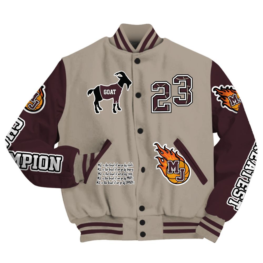 Varsity Jacket To Match AMM Retro Phantom 4s - 23 G.0.A.T Jump Up Basketball All Over Print