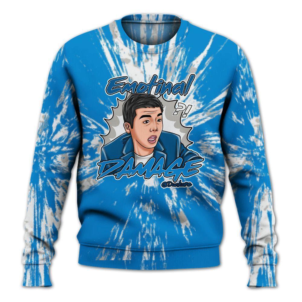 Sweatshirt To Match Industrial Blue 4s - Damaged Meme Shirt Unisex Outfit All Over Print