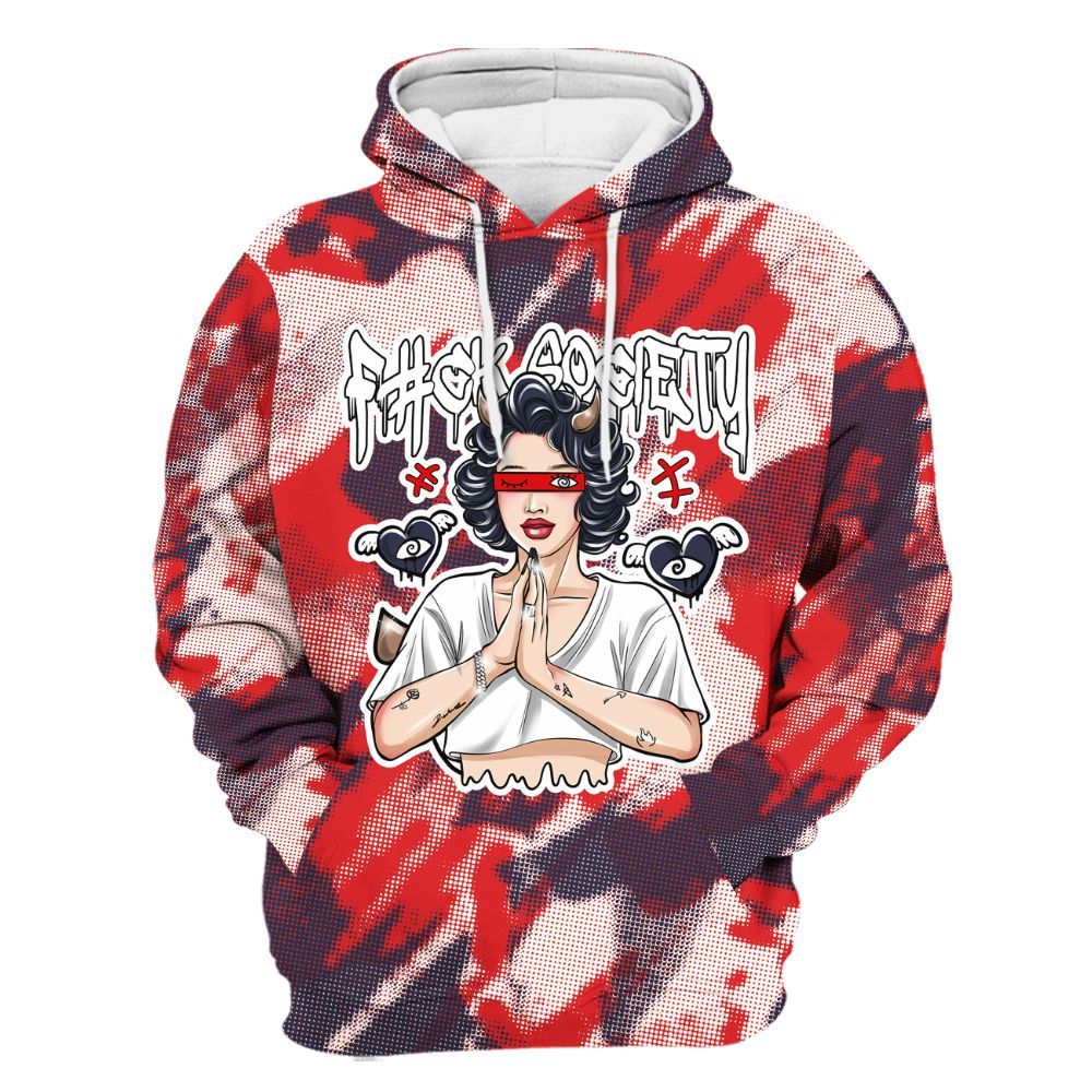 Hoodie To Match Low OG Howard Bison 1s - F#ck Xociety Halftone All Over Print