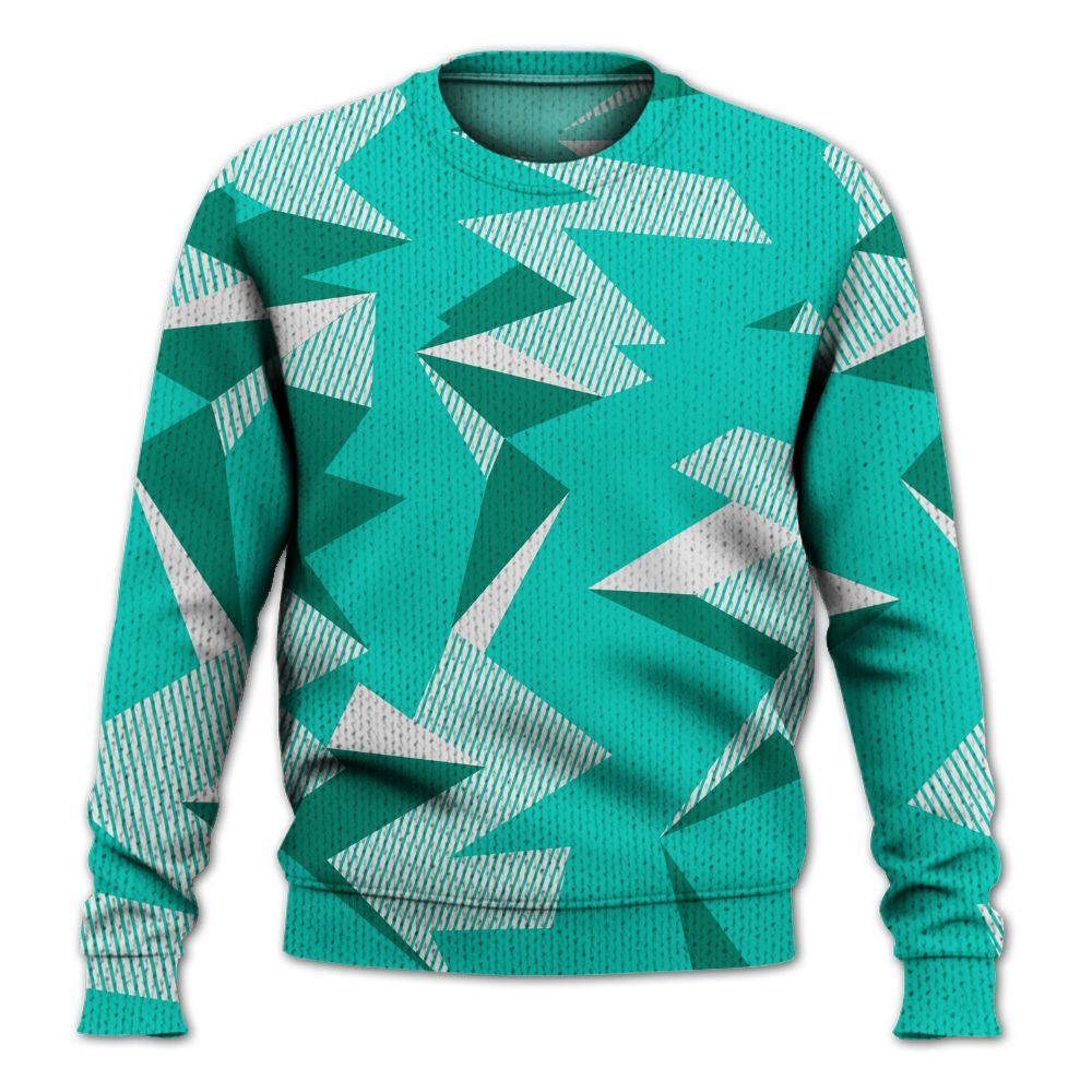 Knitted Sweater To Match Dunk Low Clear Jade - Geometric Camouflage Pattern