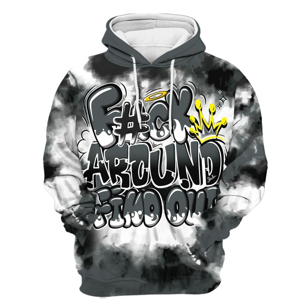 Hoodie To Match Black RM Nigel Sylvester 4s - Tie Dye FK Around Find Out All Over Print