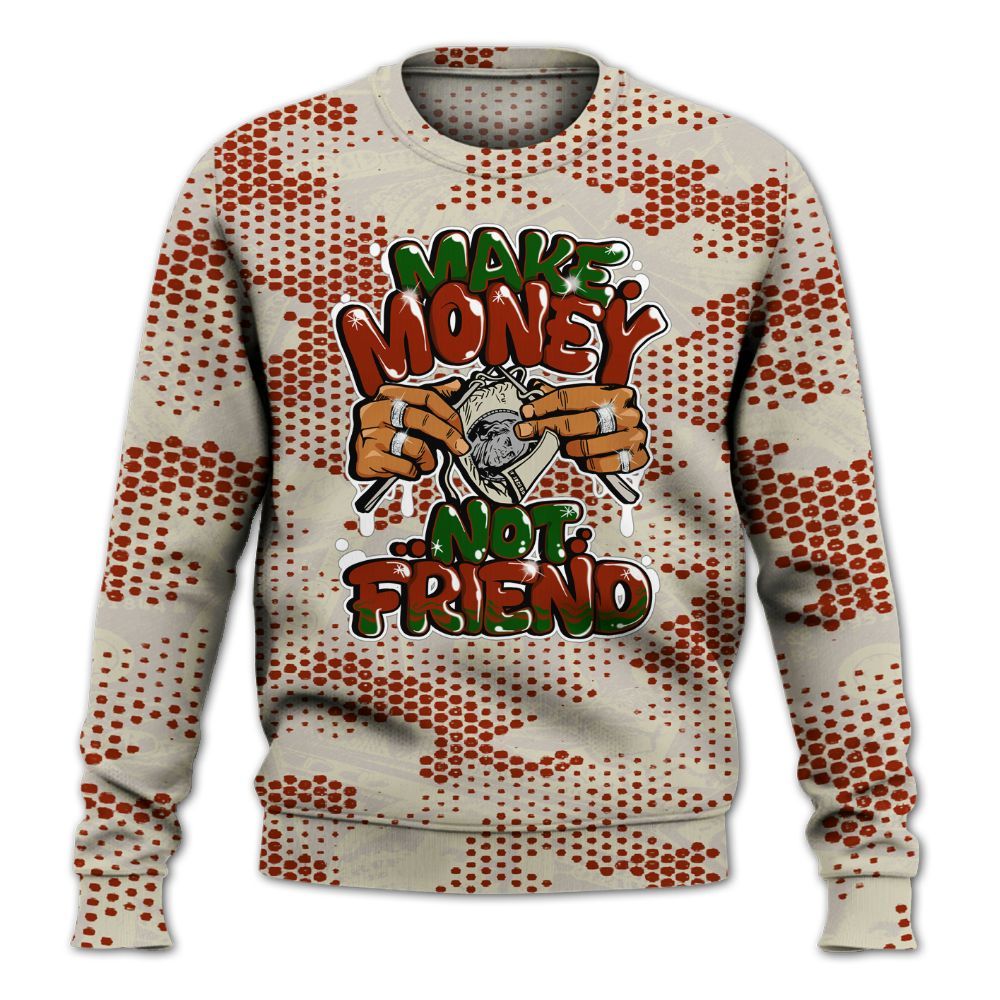 Sweatshirt To Match El Grito 5s - Make Moneys Not Friend Graphic Banknotes All Over Print