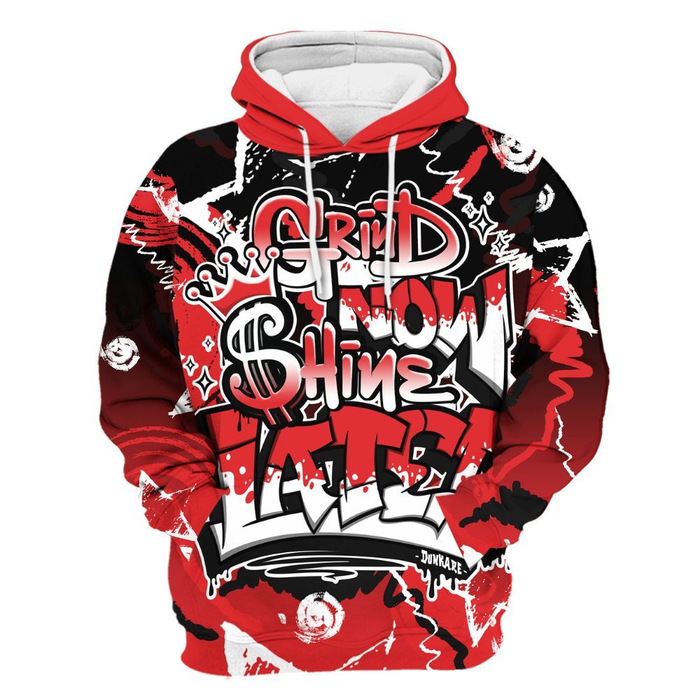 Hoodie To Match Chile Red 9s - Grind Shine Later Drip All Over Print