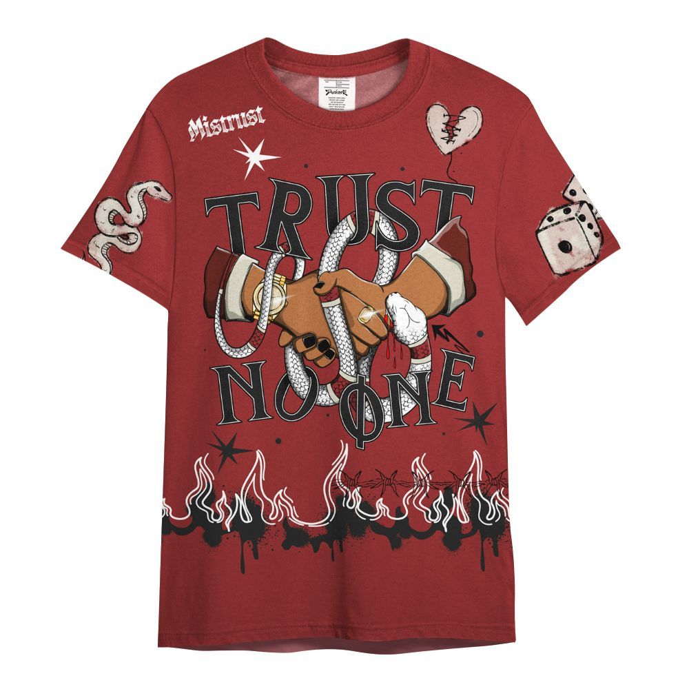 Shirt To Match High 85 Bred 1s - Trust No One Snake-Bite Doodle Crayon All Over Print