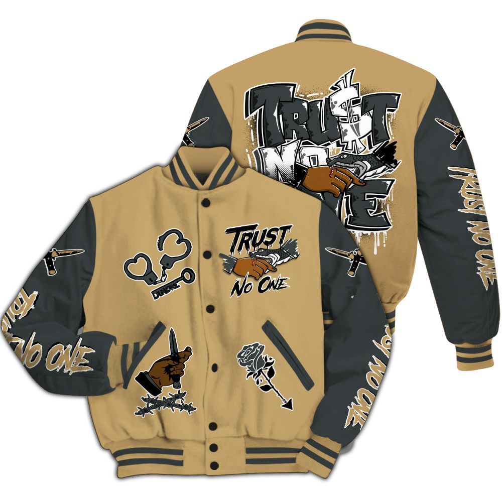 Varsity Jacket To Match Black LD 1000 - Trust No One Dripping All Over Print